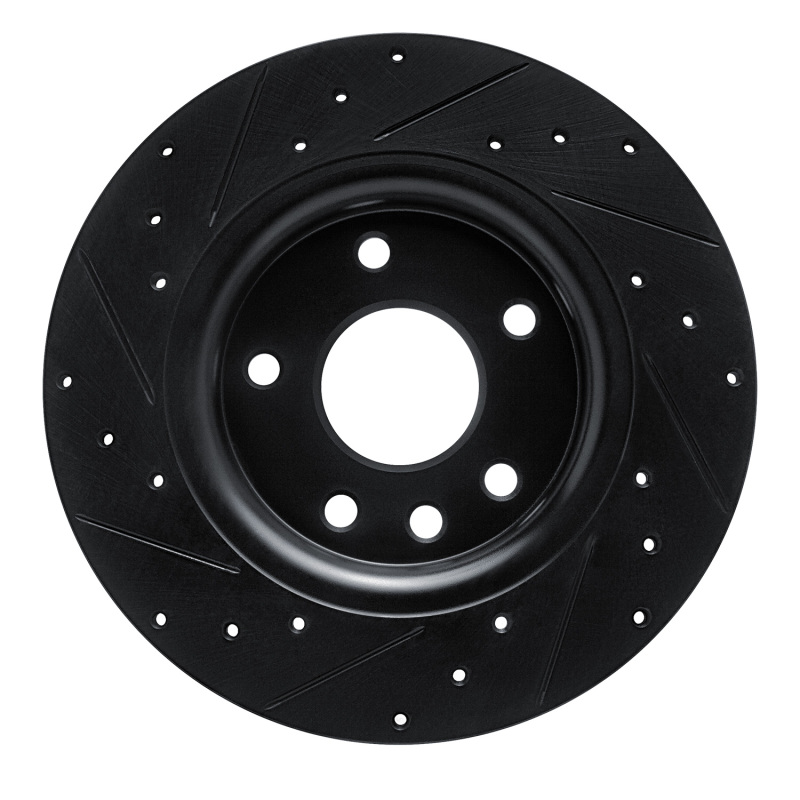 Chrysler Voyager Brake Rotor (1) - Rear Right - R1 Concepts - Drilled & Slotted - Black - `17-`25